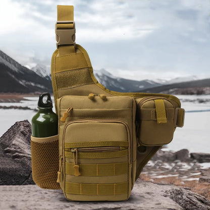 Men's Tactical Chest Pouch Bag - Molle Crossbody for Camping, Hiking, Cycling, Travel, Outdoor Sports, Fishing, Fanny Pack
