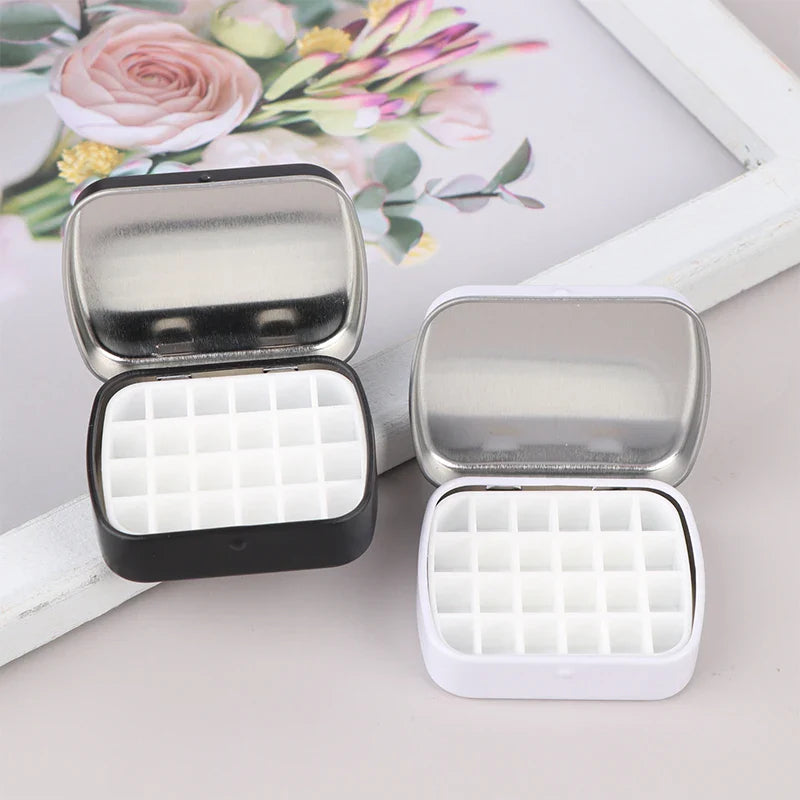 Portable Empty Watercolor Tin Box – 12/24 Grid Mini Paint Palette for Travel Painting & Art Supplies