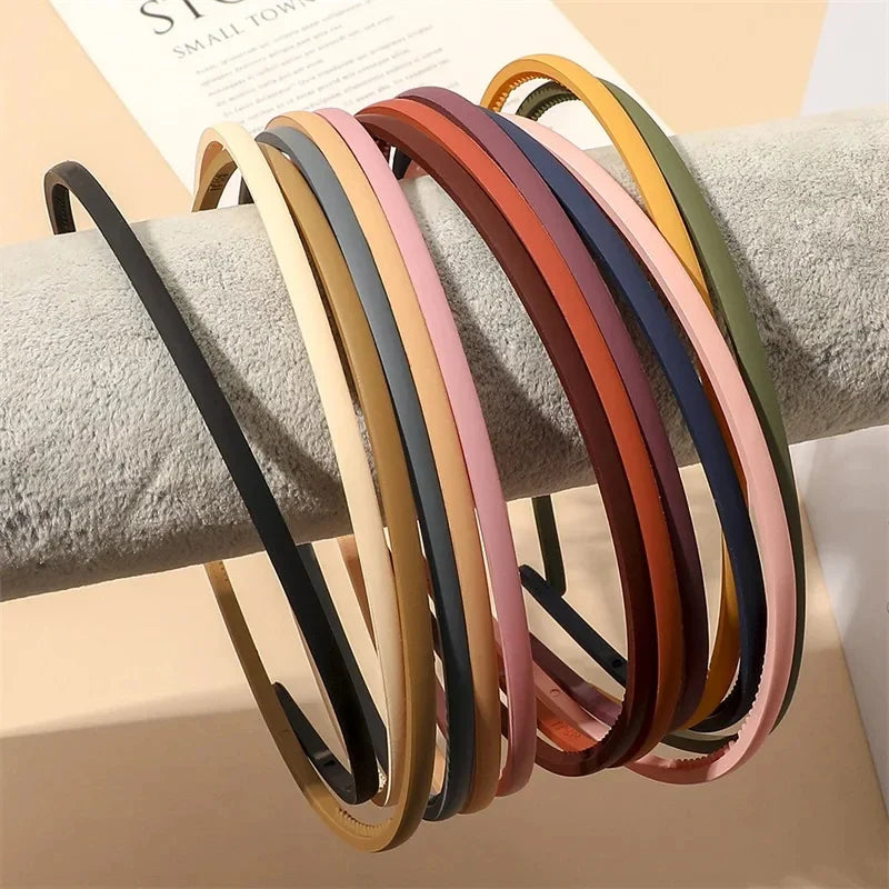 Elegant Non-Slip Toothed Hair Hoop – Thin Plastic Bezel Headband for Women & Girls