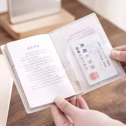 Passport Protective Cover – Transparent Frosted PVC, Waterproof Multi-Function Business & Credit Card Document Case Pouch