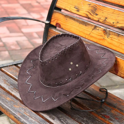 Unisex Western Cowboy Hat – Suede Cowgirl & Cowboy Style for Fashion & Party Wear