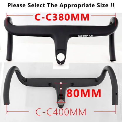 KOCEVLO Full Carbon Fiber Road Bike Stem & Integrated Handlebar — 28.6mm with Spacers