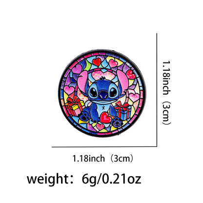 Cute Alien Enamel Pin – Round Lapel Brooch for Backpack, Clothing & Cosplay Accessories