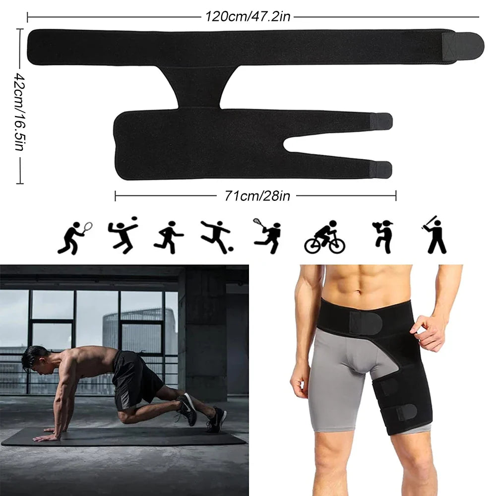 Professional Hip Brace – Thigh Compression Sleeve for Sciatica, Hamstring & Groin Pain Relief