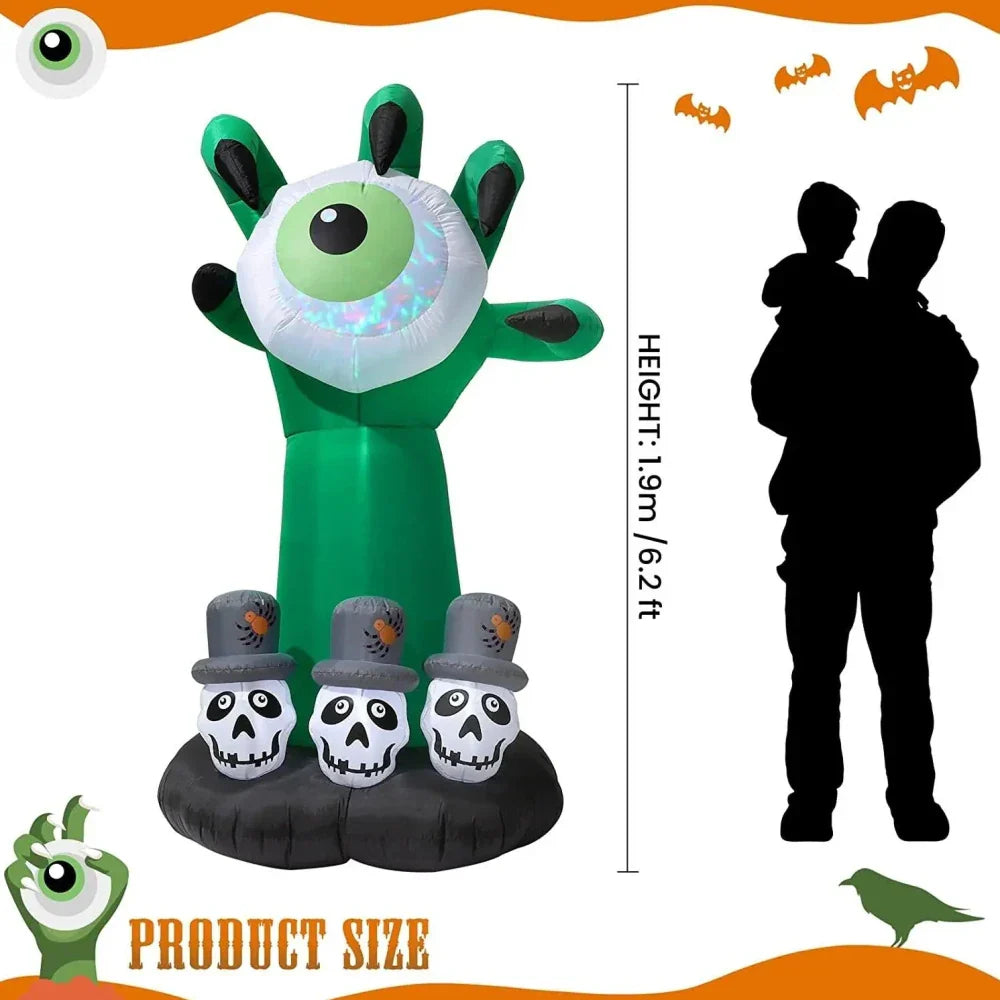 5/8FT Inflatable Halloween Decoration – Tombstone, Ghost, Pumpkin & Skull for Outdoor Haunted House, Yard, Garden, and Halloween Party Props