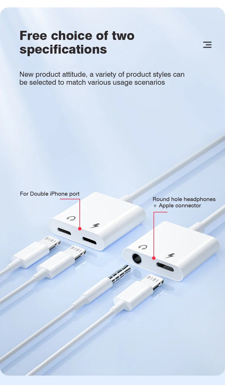 Byscoon Audio OTG Adapter for iPhone – 3.5mm Aux Headphone Jack to Lightning Splitter Converter for iPhone 14/13/12/11 Pro Max