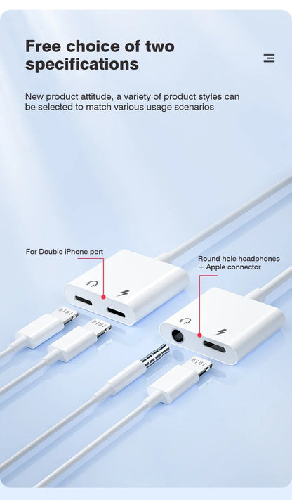 Byscoon Audio OTG Adapter for iPhone – 3.5mm Aux Headphone Jack to Lightning Splitter Converter for iPhone 14/13/12/11 Pro Max