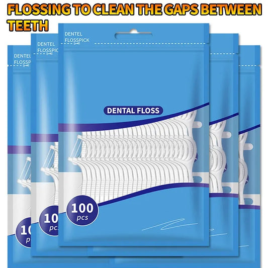 200PCS Dental Floss & Plastic Toothpicks - One-Time Cleaning for Dental Gaps and Oral Care"
