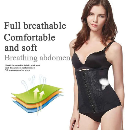Colombian Mesh Embroidered Waist Trainer Corset Body Shaper for Women – Belly Control Shapewear