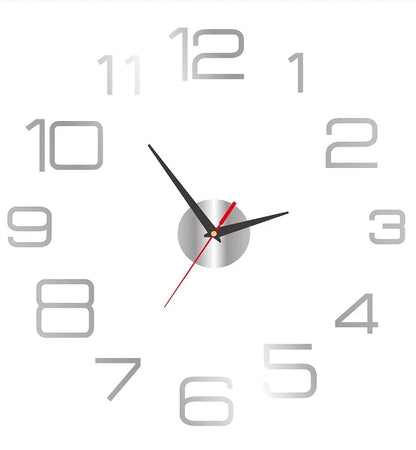 2023 Modern Large 3D DIY Wall Clock – Acrylic Mirror Quartz Clock for Living Room Home Decor