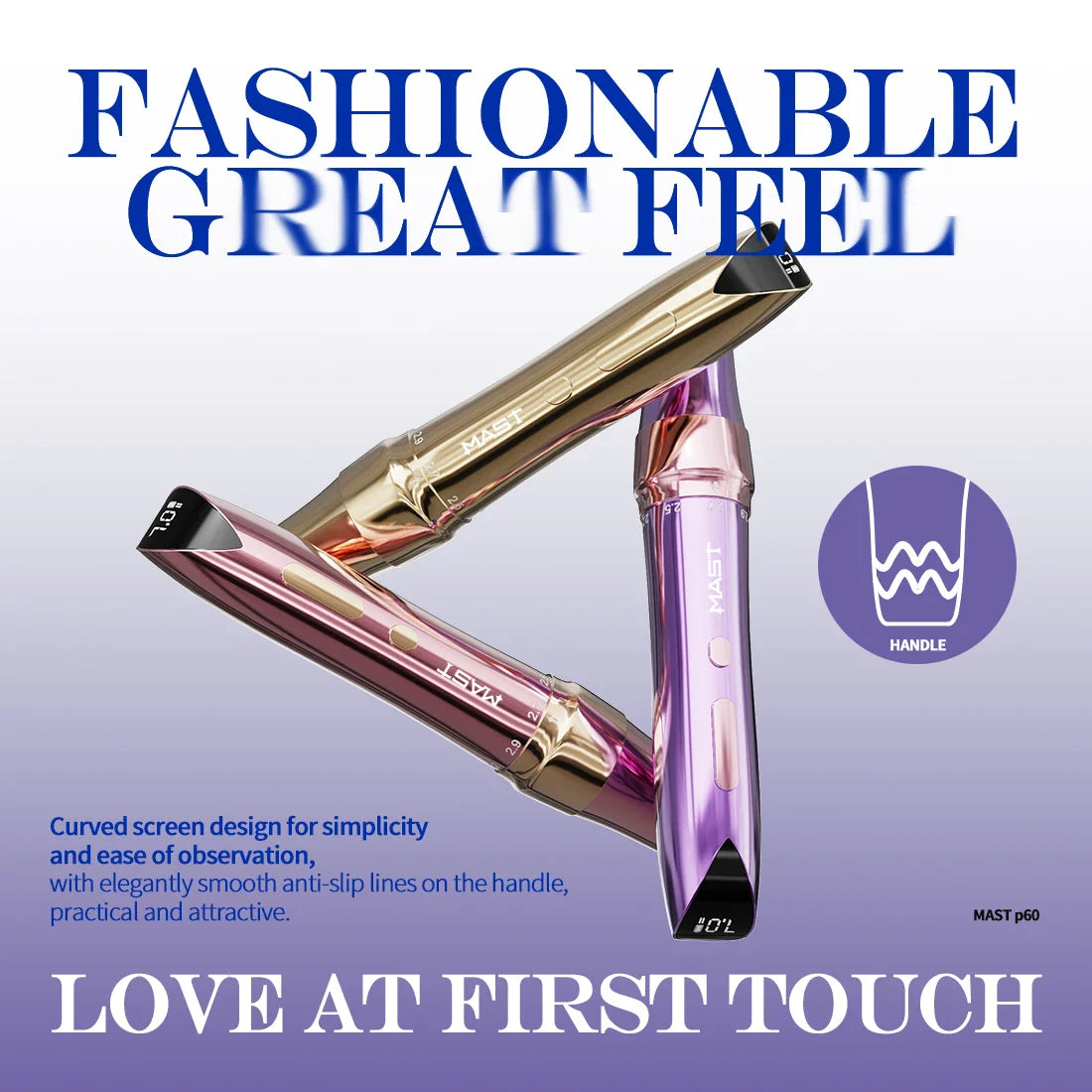 Mast P60 Wireless Tattoo Pen – Permanent Makeup Kit with 2 Batteries & 5 Adjustable Strokes for Eyebrows, Eyeliner & Lips