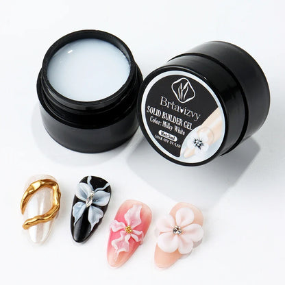 5ml Pearl White 3D Nail Sculpting Gel - Non-Stick Flower Carving Gel for DIY Nail Art