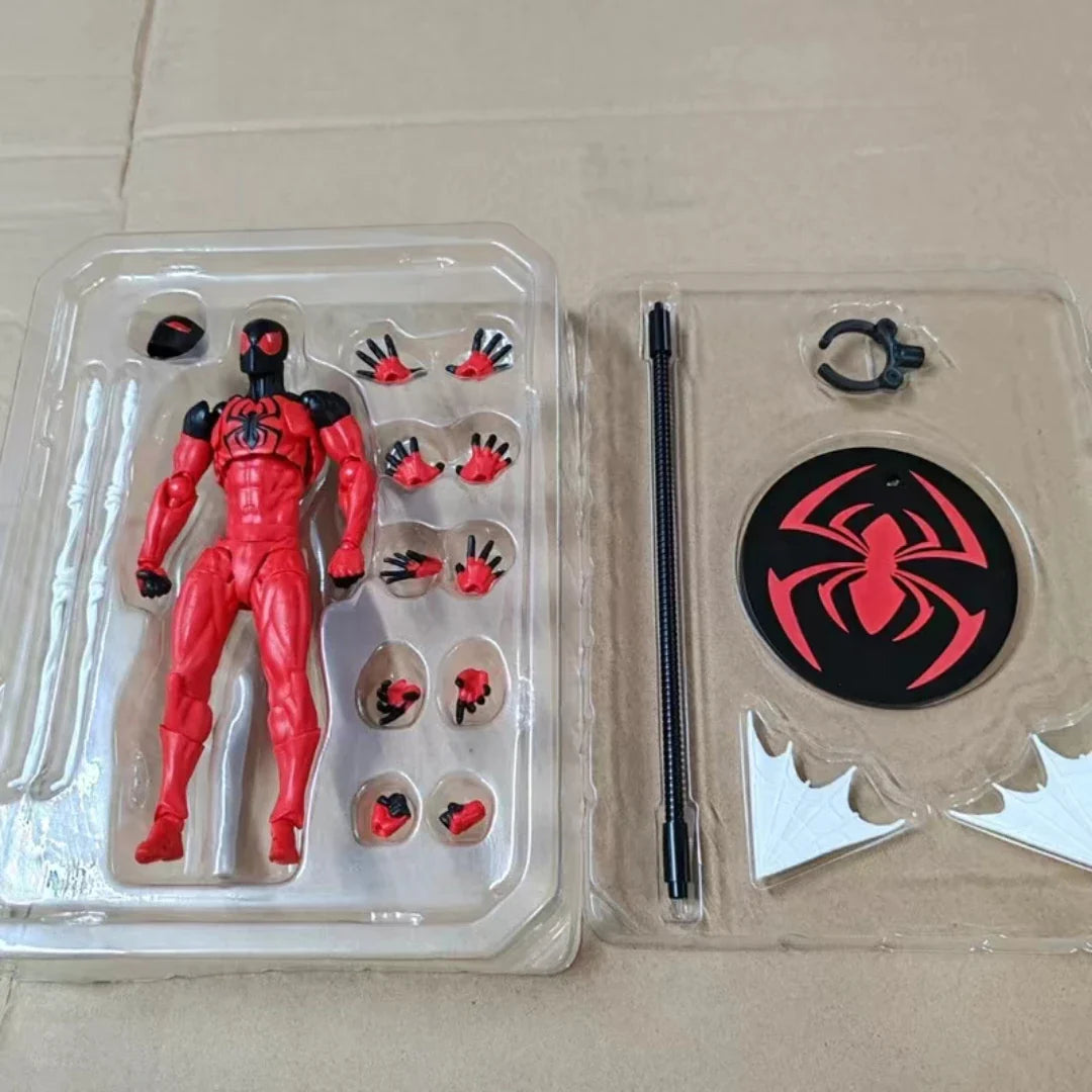 Mess Toys Scarlet Spider Action Figure – Kaine Parker Black Suit Symbiote Anime Collectible Toy Gift