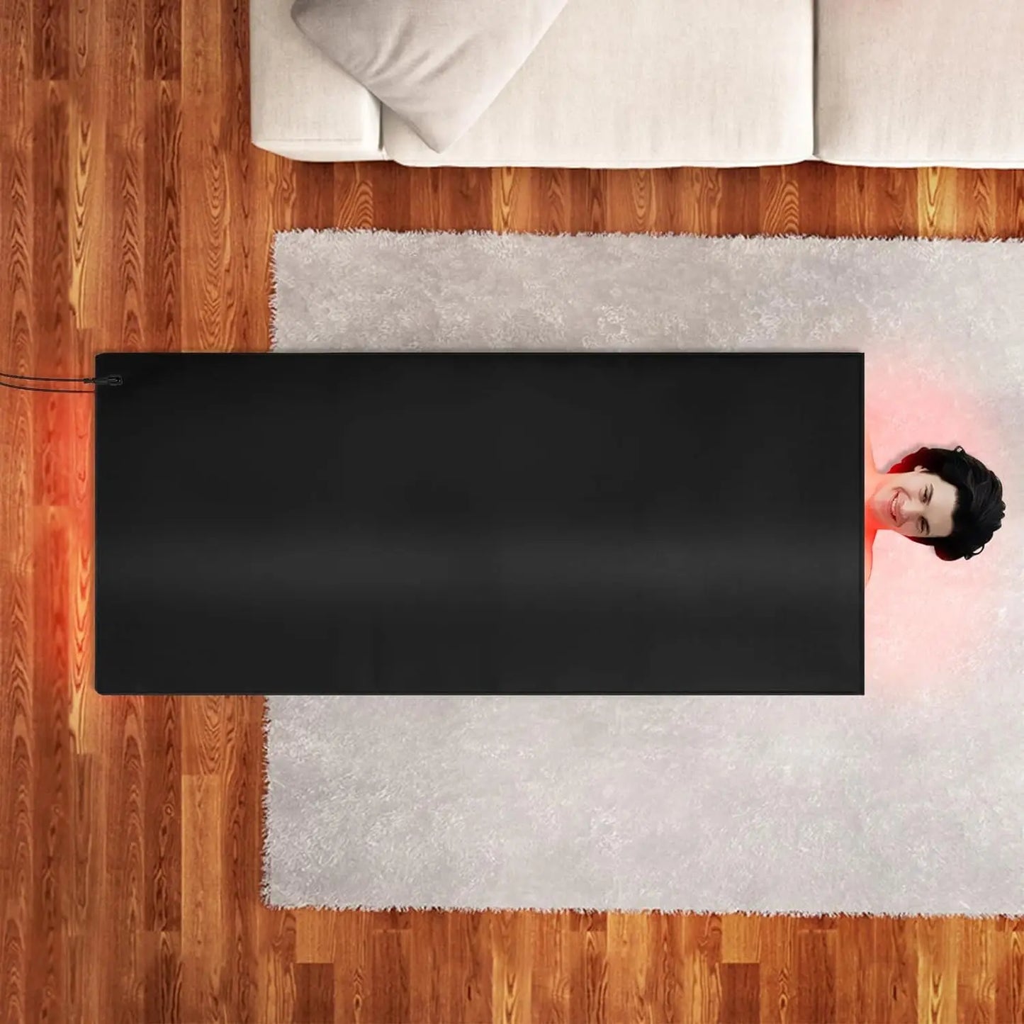 LOVTRAVEL 2560pcs LED Red Light Therapy Mat – 660 & 850nm Near Infrared Large Pad for Full Body Treatment