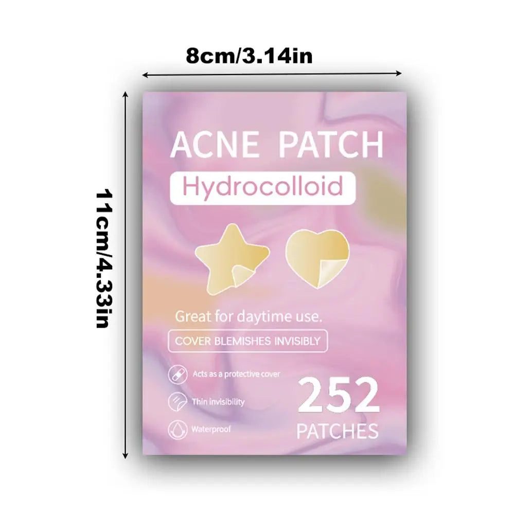 Colorful Star Pimple Patches – Invisible Acne Spot Stickers for Skin Care, Concealer & Makeup Tools