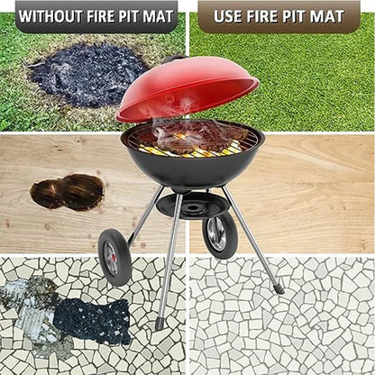 Outdoor Camping & BBQ Fire Protection Mat – High-Temperature Iron Fire Retardant Carpet for Picnic, Barbecue & Indoor Use