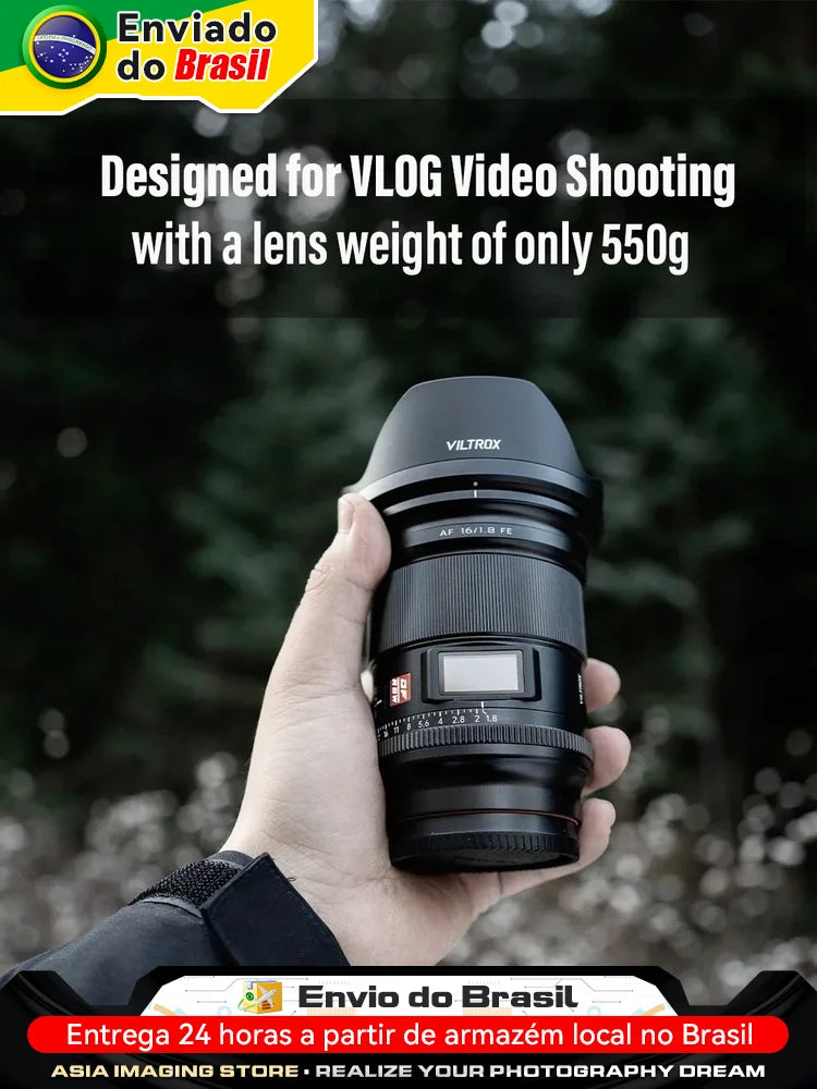 Viltrox AF 16mm F1.8 FE Lens – Full Frame Wide-Angle Fisheye for Sony E ZVE10, A7IV, A7SIII Mirrorless Cameras