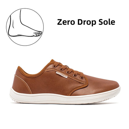 HOBIBEAR Unisex Wide Barefoot Shoes – Zero Drop Minimalist Sneakers for Men & Women, Artificial Leather Trail Walking Shoes