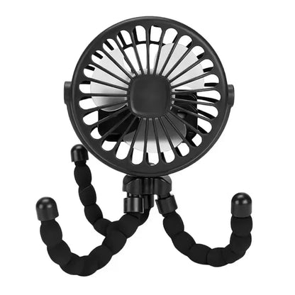 Mini Octopus Stroller Fan – Handheld USB Charging Bladeless Fan, Small Folding Silent Fan for Table, Outdoor, and Baby Use