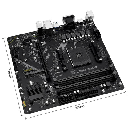 MACHINIST B450M-AM4-K Motherboard – AM4 Ryzen Support, DDR4 RAM, Dual NVMe M.2, HDMI/VGA/DP Interface Gaming PC Board