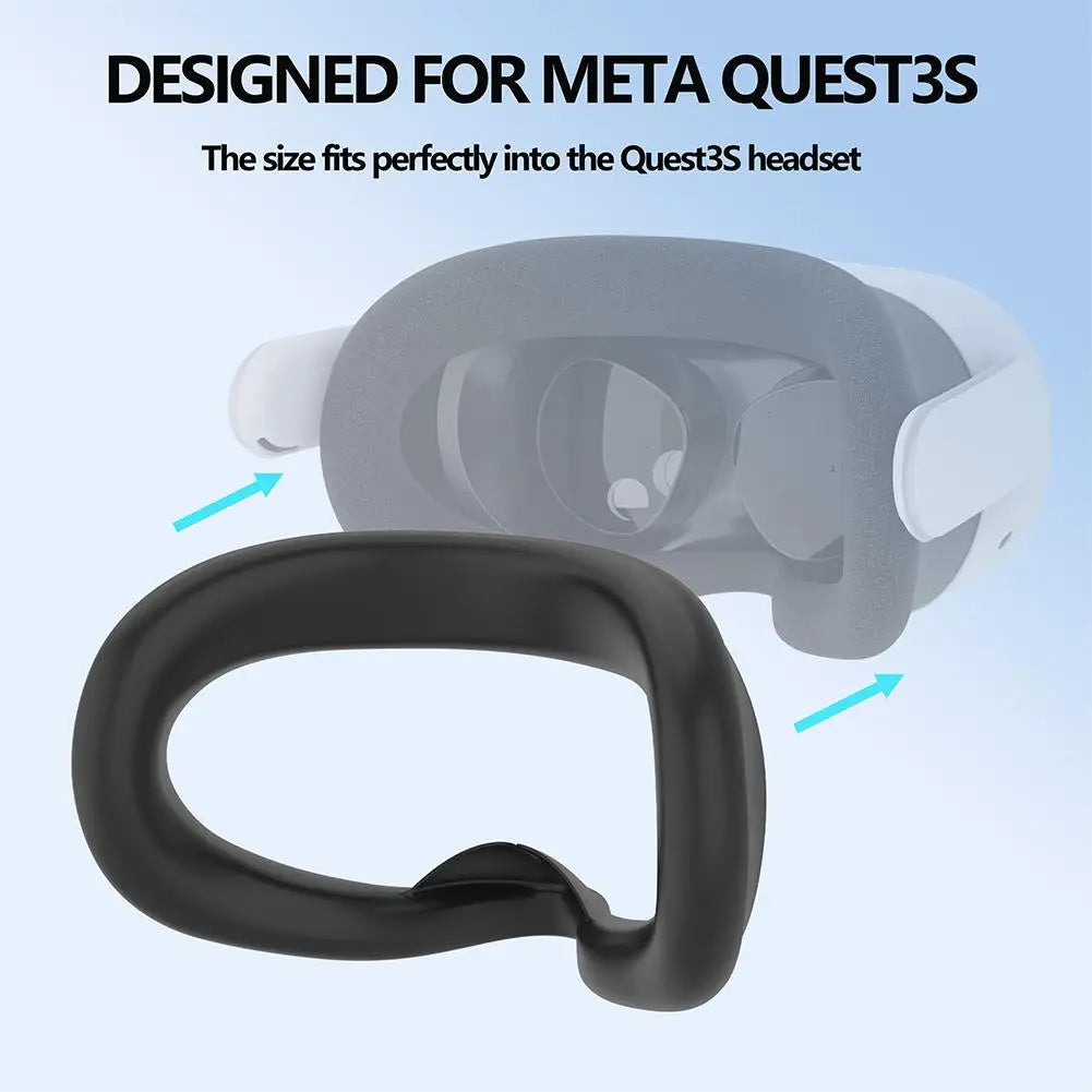 New VR Silicone Face Cover for Meta Quest 3S — Light-Leak & Sweat-Proof Replacement Mask Accessory