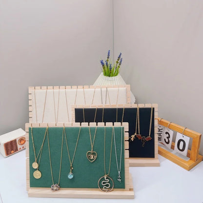 Creative Solid Wooden Necklace Display Frame – Pendant Support Jewelry Display Stand