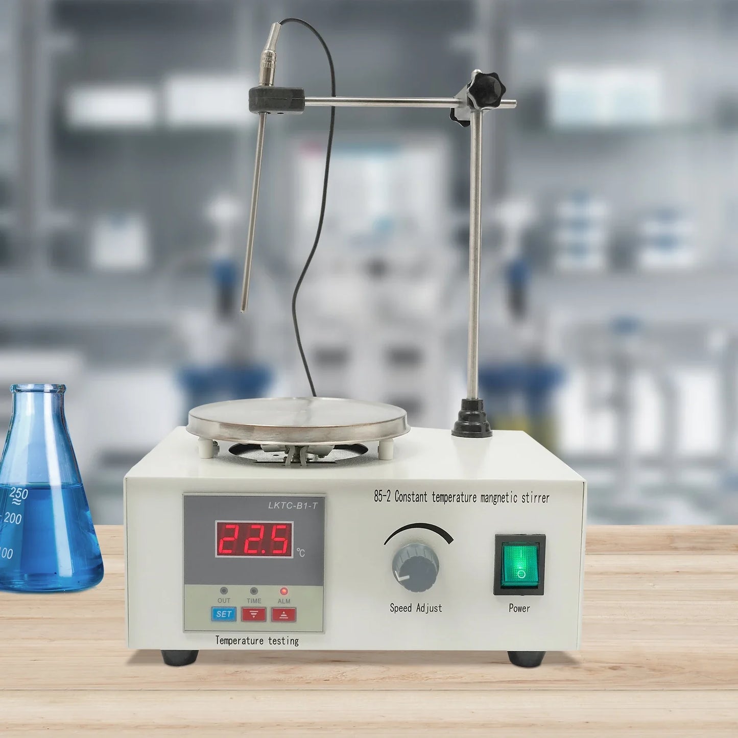 Digital Magnetic Stirrer 250W — Lab Tabletop Heating Plate Mixer, Large Volume, 304 Stainless Steel, 0–2000 RPM