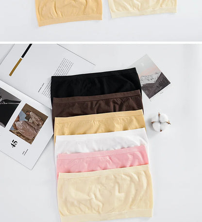 SP&CITY Women’s Summer Cotton Tube Top – Breathable Seamless Strapless Bra, No-Pad Underwear