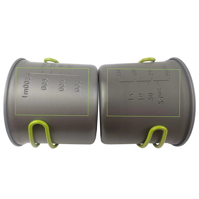 Portable Camping Cookware Set: Outdoor Pot and Mini Gas Stove Kit with Foldable Spoon, Fork, and Knife - Ideal for Nature Hike Picnics