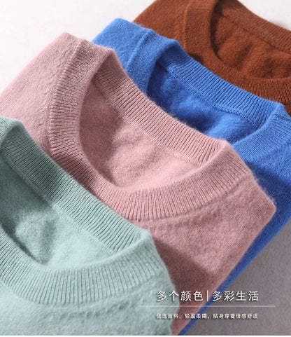 Men's Autumn Winter Cashmere Sweater - Soft Warm O-Neck Loose Knit Pullover Korean Style Top