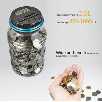Electronic Piggy Bank with LCD Display - Digital Counting Coin Bank, Money Saving Jar with Coin Counter, Ideal Gift for Saving Money