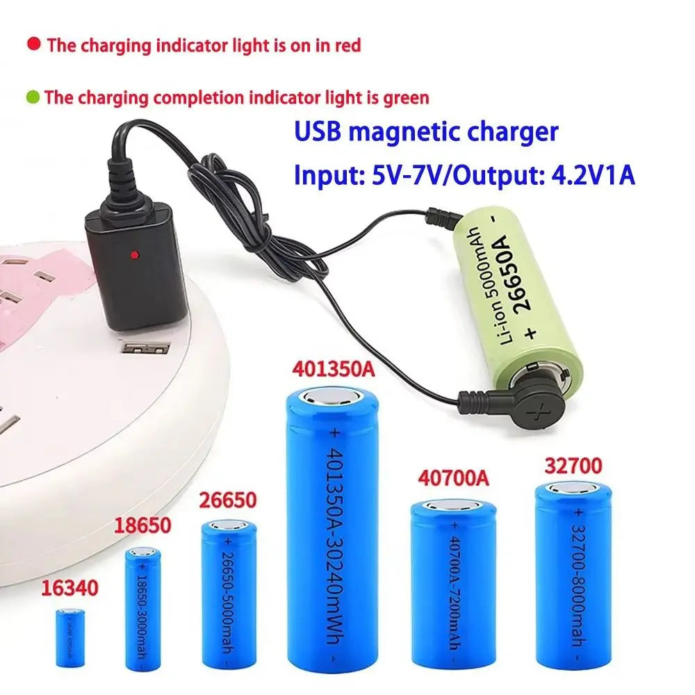 Magnetic Lithium Battery Charger - Universal USB 3.7V/4.2V Magnetic Charging Cable