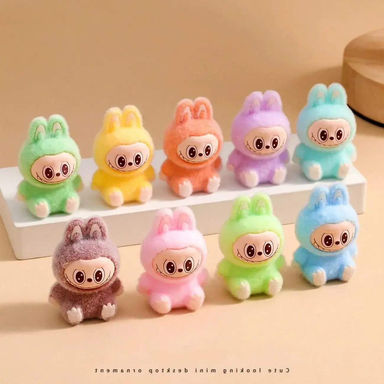 10pcs Lububu Anime DIY Flocked Action Figures — Kawaii Desktop & Car Pendant Dolls, Christmas Gift Toy