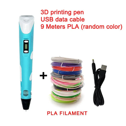 USB 3D Printing Pen – 9M PLA Children’s 3D Drawing & Graffiti Pen, Smart DIY Art Toy for Gifts