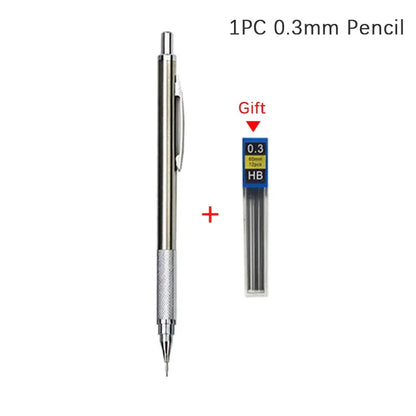 Full Metal Mechanical Pencil Set — 0.3–2.0mm Automatic Pencils for Art, Drawing & School