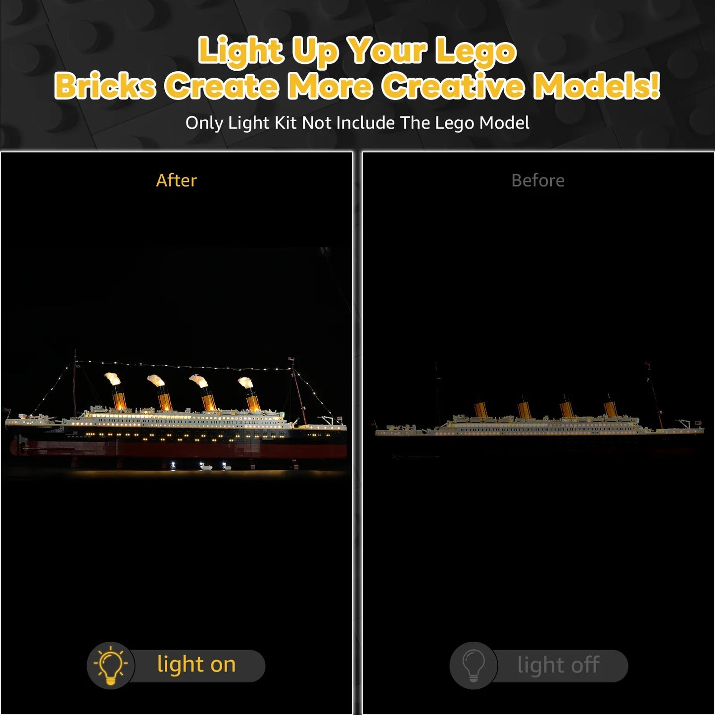 LEGO Titanic 10294 LED Light Kit - LED Lighting Set for Titanic Building Blocks Display Model