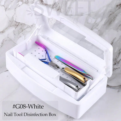 Nail Sterilizer Disinfection Box Pink | Manicure Metal Tool & Tweezers Sterilizer Tray for Salon