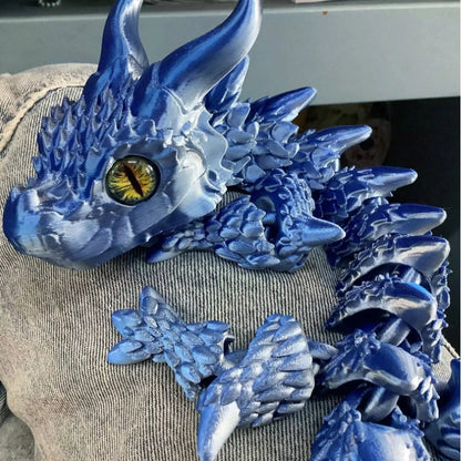 3D Printed Movable Dragon Fidget Toy – Rotatable Articulated Desktop Ornament & Gift for Kids & Adults