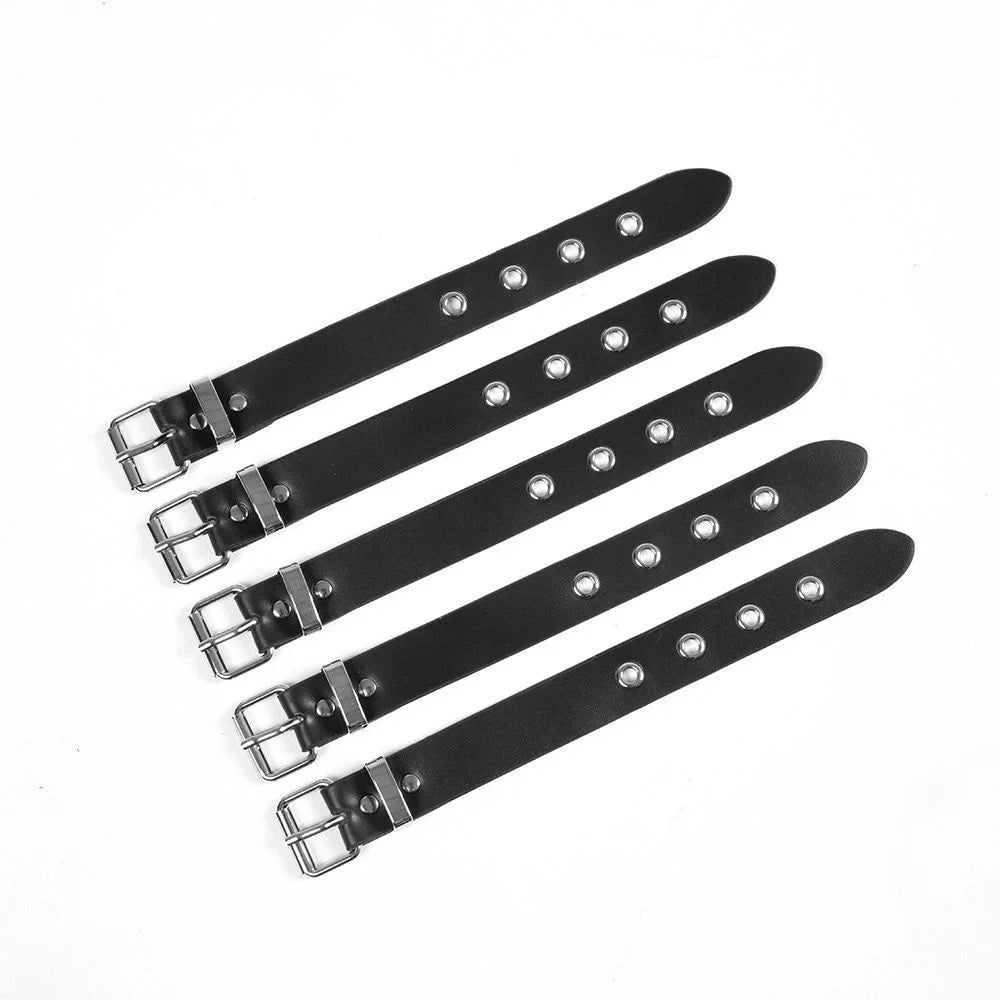 2024 Punk Cool Adjustable PU Bracelet for Men & Women – Vintage Gothic, Hip Hop, Rock, Kpop Dancer Jewelry Accessories