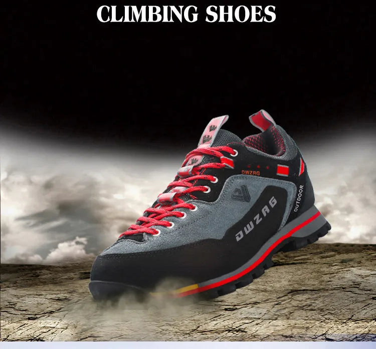 Men's Waterproof Hiking Shoes - Anti-Collision Climbing Shoes, Fashion Outdoor Casual Lace-Up Sneakers