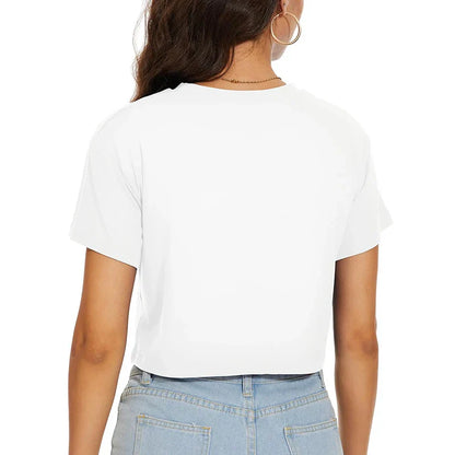 Harajuku Y2K Women’s Pink Crop Top – Casual Round Neck Loose Summer Tee
