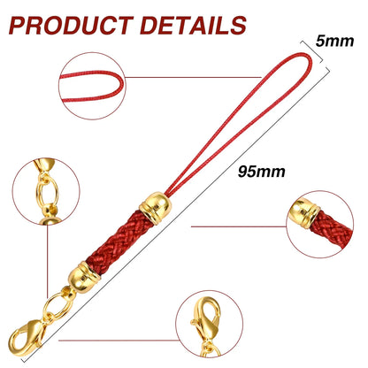 10Pcs Lanyard Strap Set - Lobster Clasp Rope Keychain Hooks Mobile Charms & Key Ring Accessories