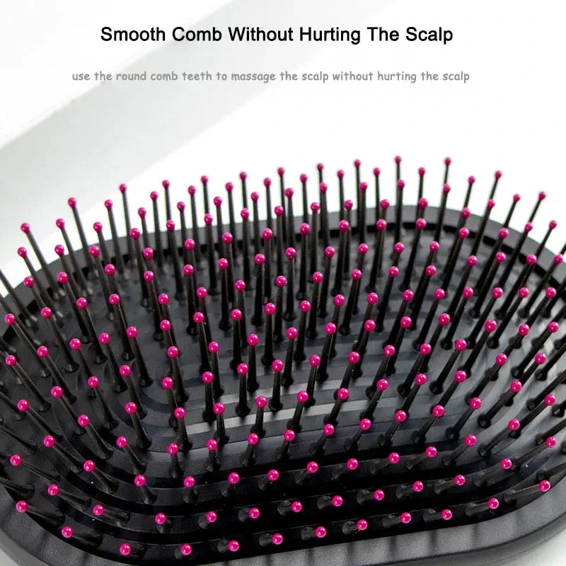 Girls Airbag Hairbrush — Wet & Curly Hair Detangling Comb, Scalp Massage Tool for Salon Styling