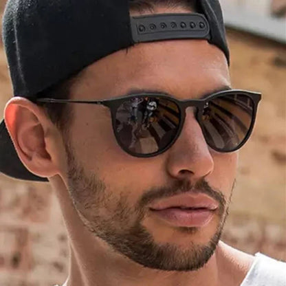 Metal Frame Vintage Round Sunglasses — Reflective UV Protection Shades for Men & Women