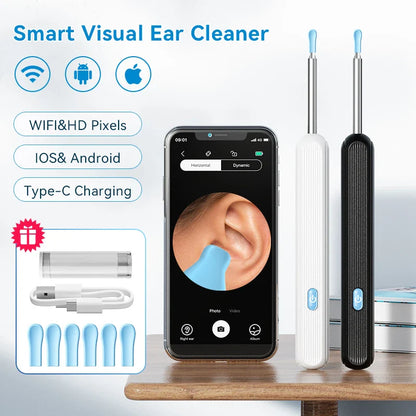 Visual Ear Wax Cleaner with Camera – Safe Earwax Removal Endoscope, 5M Luminous Otoscope & Ear Cleaning Tools for Ear Care