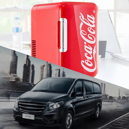 6L Mini Coca-Cola Refrigerator – Multifunctional Cosmetic Cooler & Warmer for Home, Car, Dorm, Portable 12V/220V Fridge