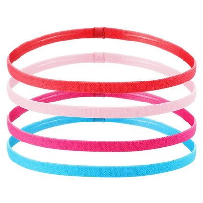 4 Pack Non-Slip Elastic Sports Headbands – Thick Sweatbands for Men & Women, Exercise & Outdoor Use