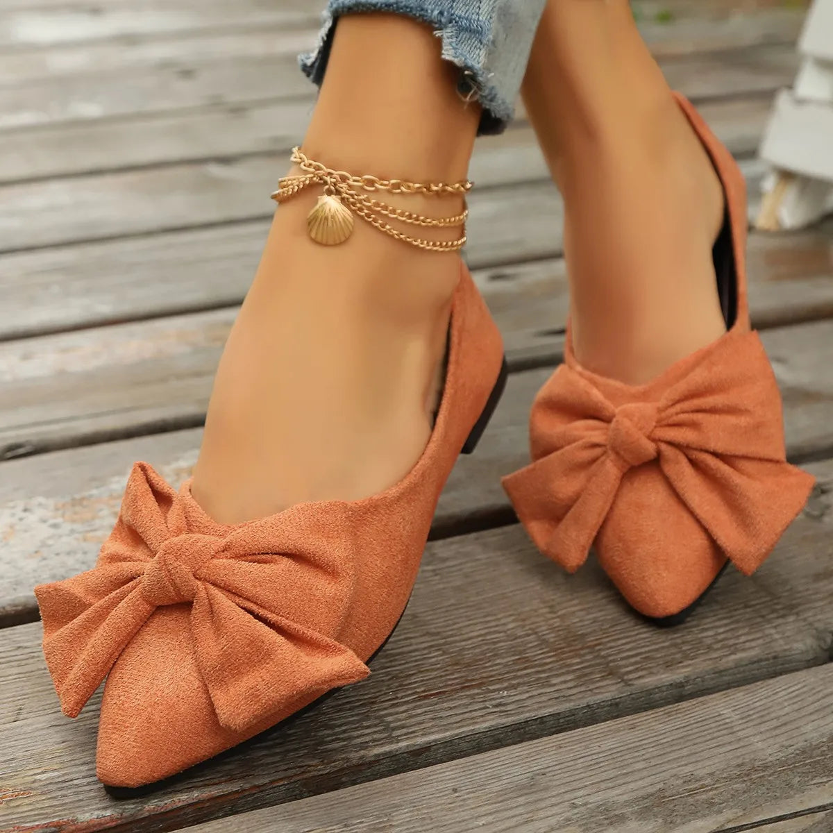 Women’s Summer Flats Shoes – Bow Accent Pointed Toe Loafers, Casual Breathable Walking Sneakers