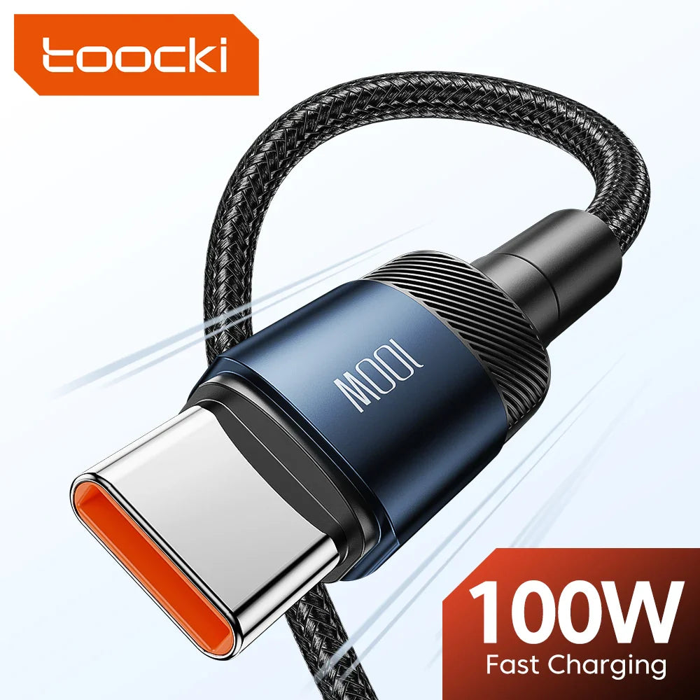 Toocki PD 100W/60W Type-C to Type-C Cable – Quick Charge 3.0 Fast Charging for iPhone 15, Huawei, Samsung, Xiaomi