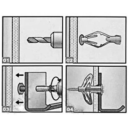 50/100Pcs Self-Drilling Drywall Anchor Kit with Screws – Nylon Expansion Anchors for Gypsum Board & Wall Mounting